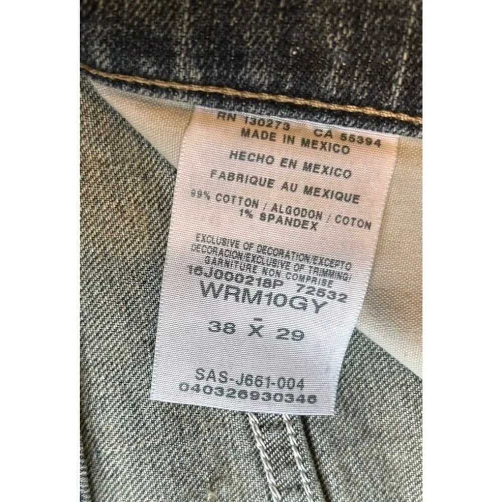 Wrangler Reserve Advanced Comfort Straight Leg Denim Blue Jeans Men's Size 38x29